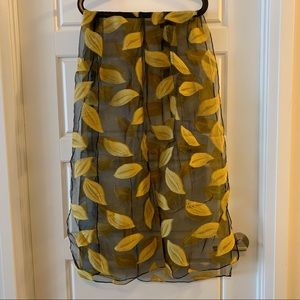 Sheer Scarf with ahold Leaves